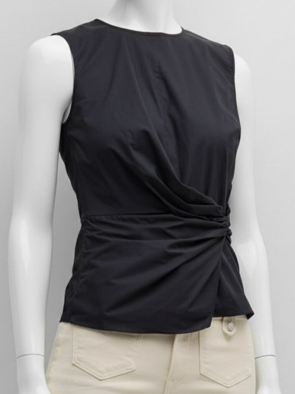 Veronica Beard Women's Black Bisa Gathered Sleeveless Top Size 6